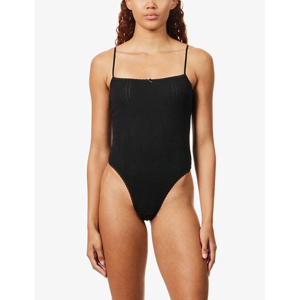 NWT Cou Cou Intimates Black Bodysuit XS